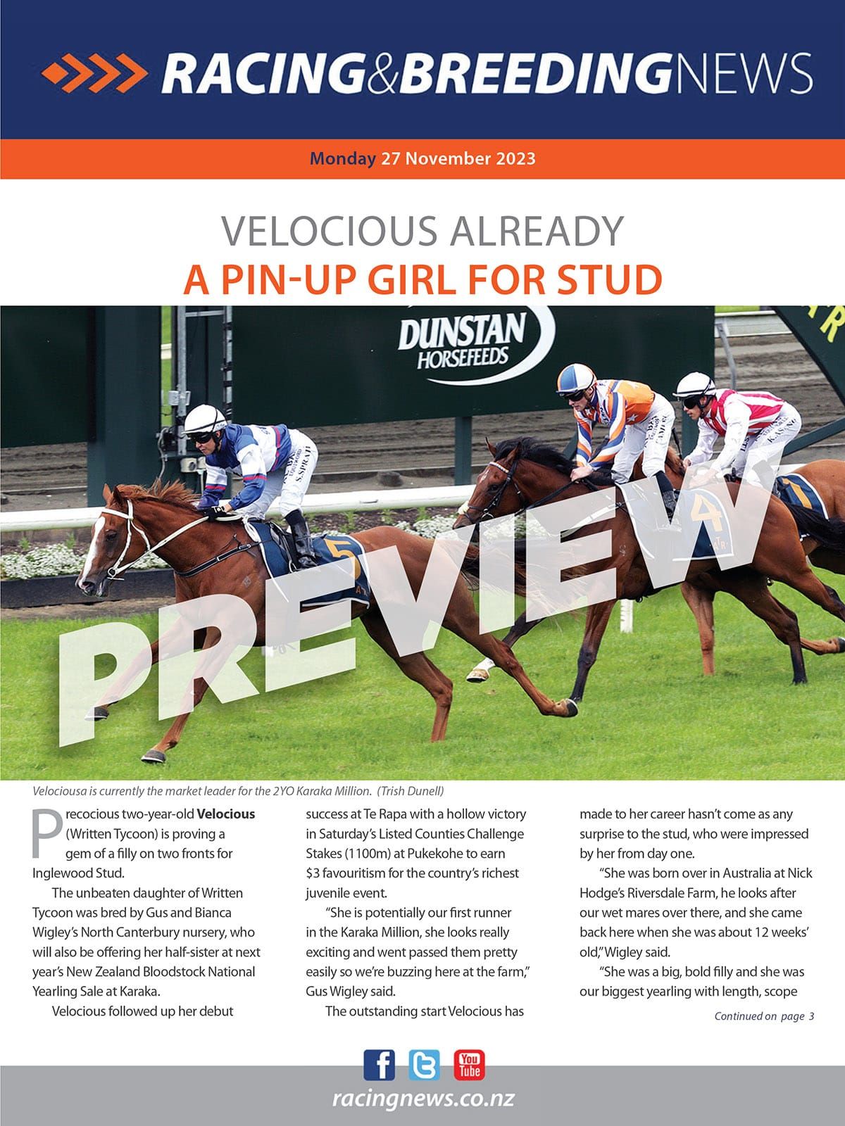 NZ Racing and Breeding News – 27 November 2023