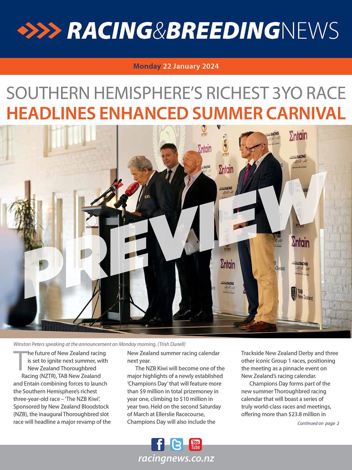 NZ Racing and Breeding News – 22 January 2024