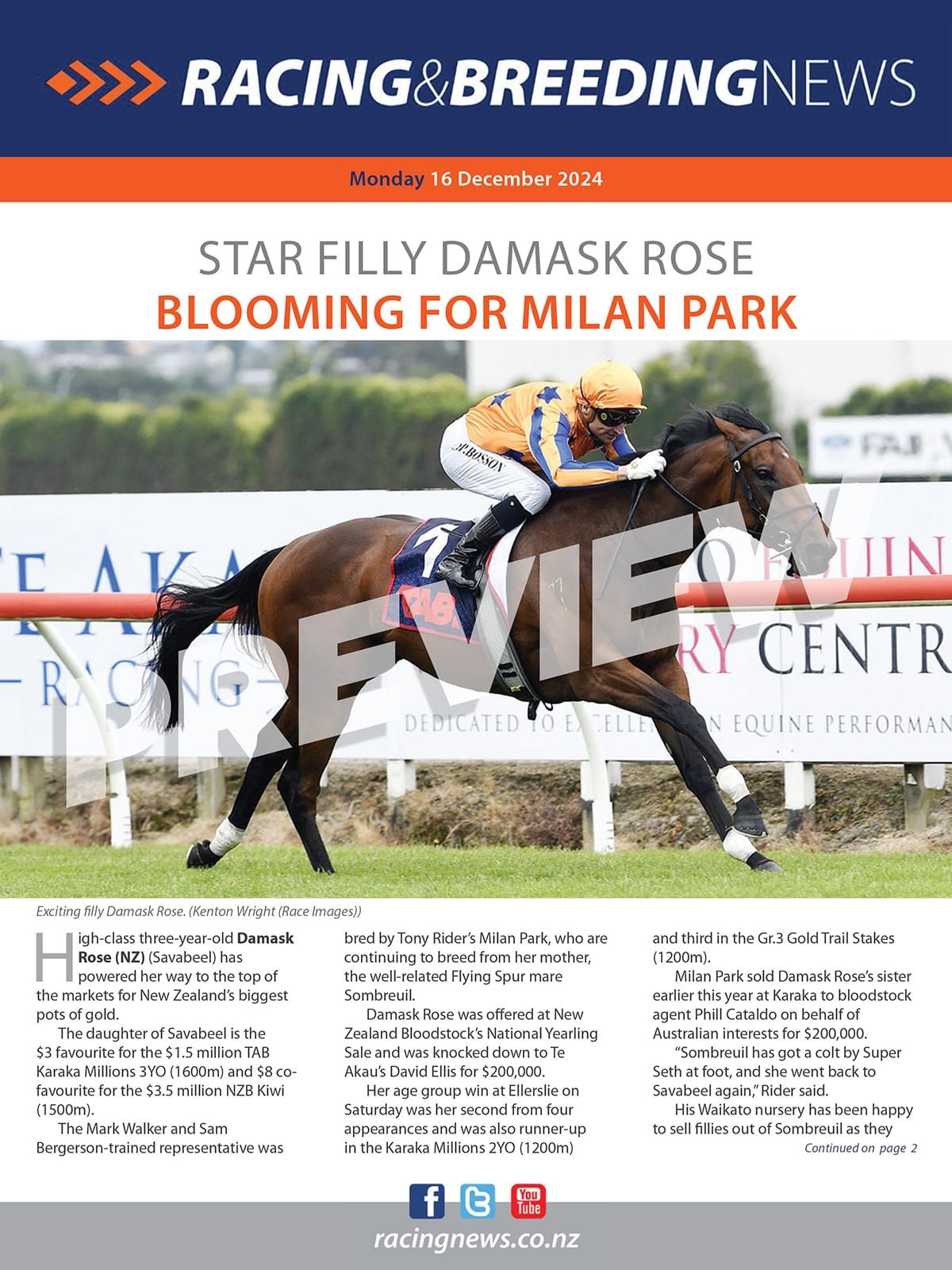 NZ Racing and Breeding News – 16 December 2024