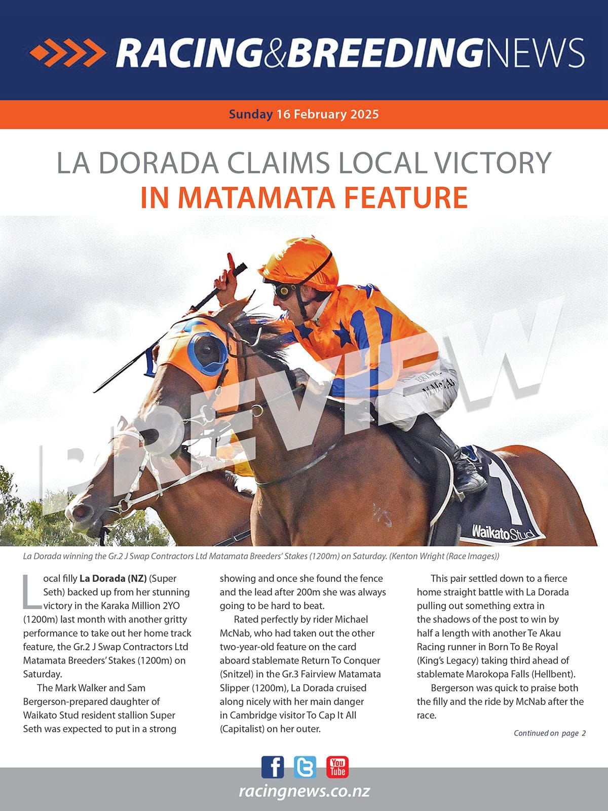 NZ Racing and Breeding News – 16 February 2025