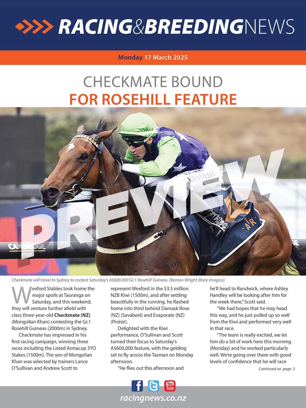 NZ Racing and Breeding News – 17 March 2025