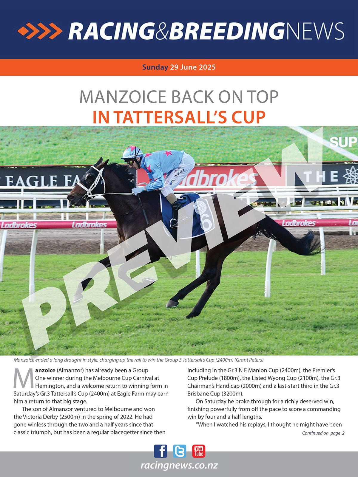 NZ Racing and Breeding News – 29 June 2025
