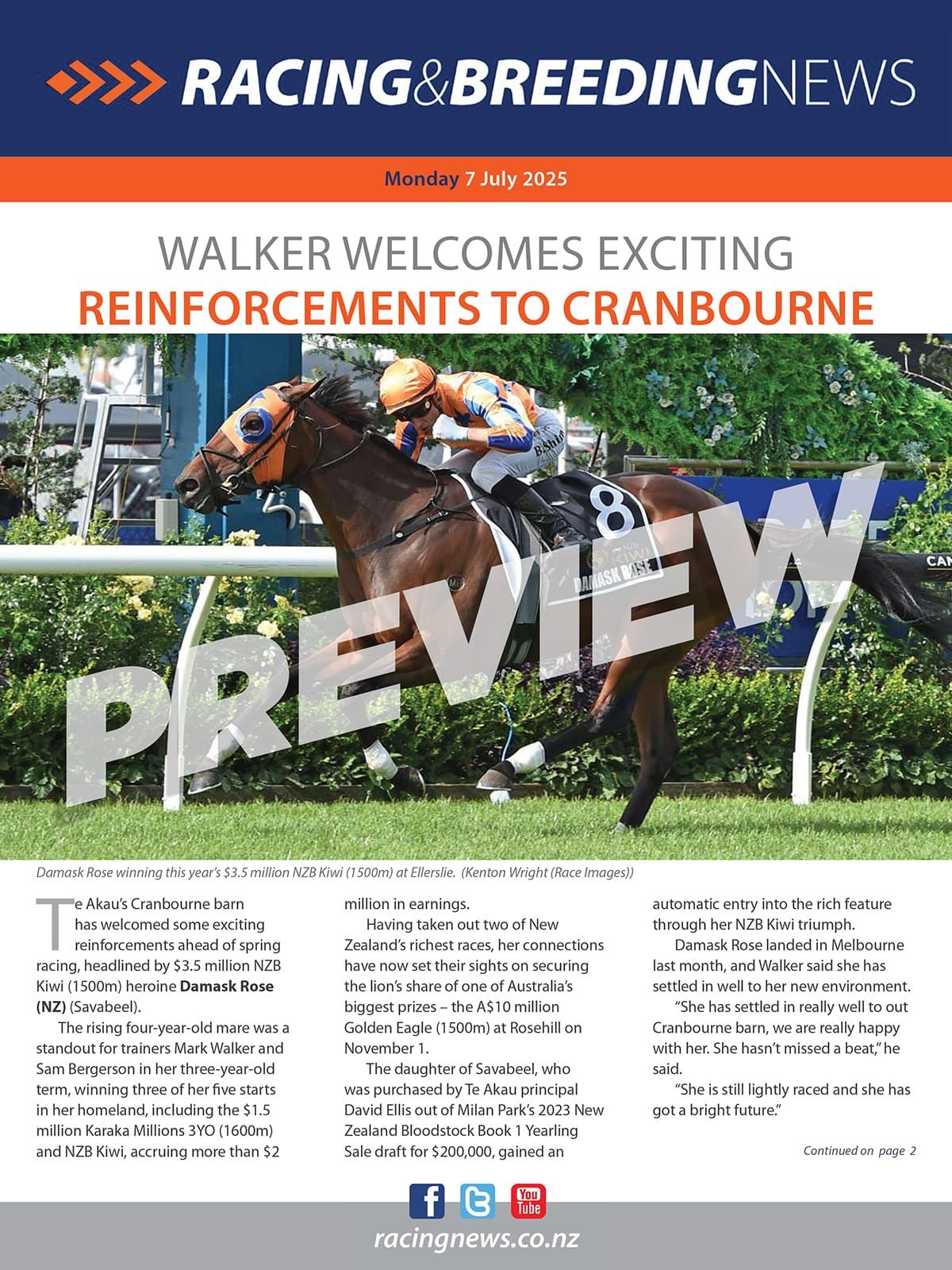 NZ Racing and Breeding News – 07 Juy 2025