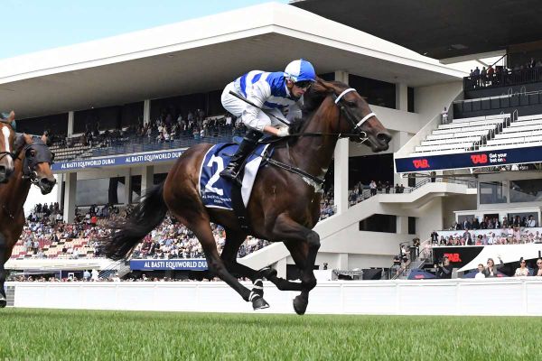 Island Life winning the Gr.3 Sunline Vase (2100m). Photo: Kenton Wright (Race Images)