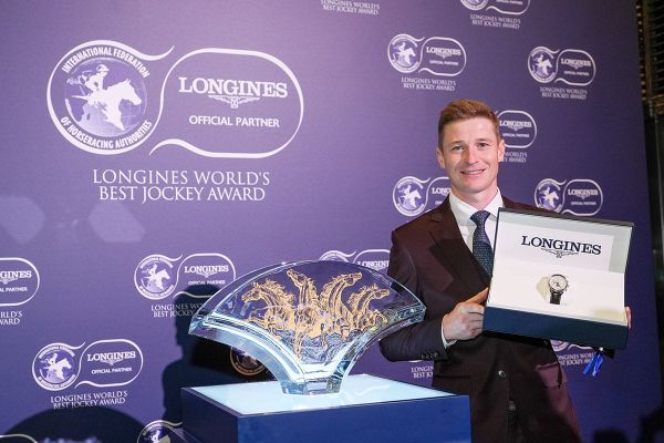 James McDonald officially accepts LONGINES World’s Best Jockey award
