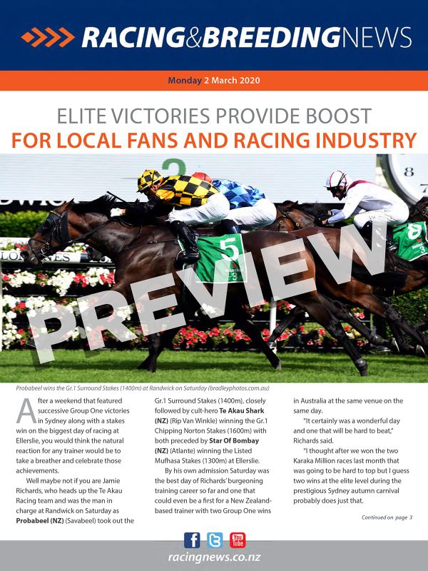 NZ Racing and Breeding News – 2 March 2020