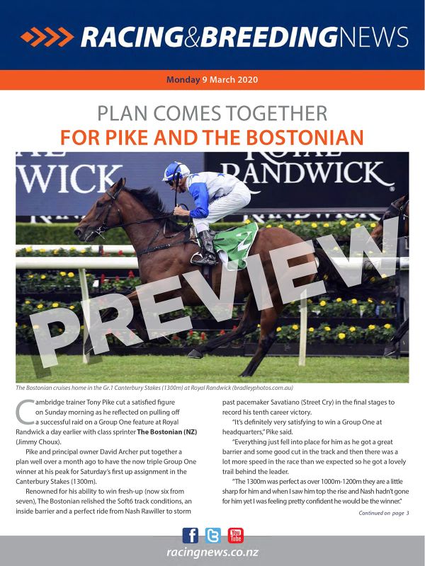 NZ Racing and Breeding News – 9 March 2020