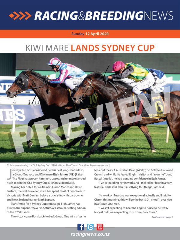 NZ Racing and Breeding News – 12 April 2020