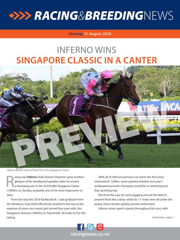 NZ Racing and Breeding News – 31 August 2020