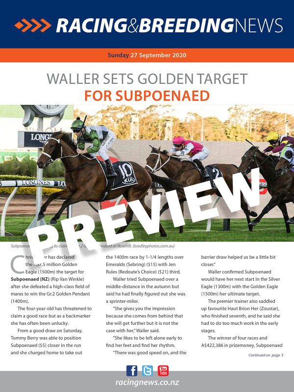 NZ Racing and Breeding News – 27 September 2020