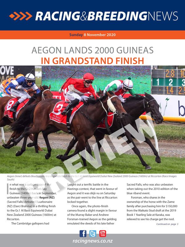 NZ Racing and Breeding News – 08 November 2020