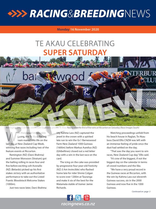NZ Racing and Breeding News – 16 November 2020
