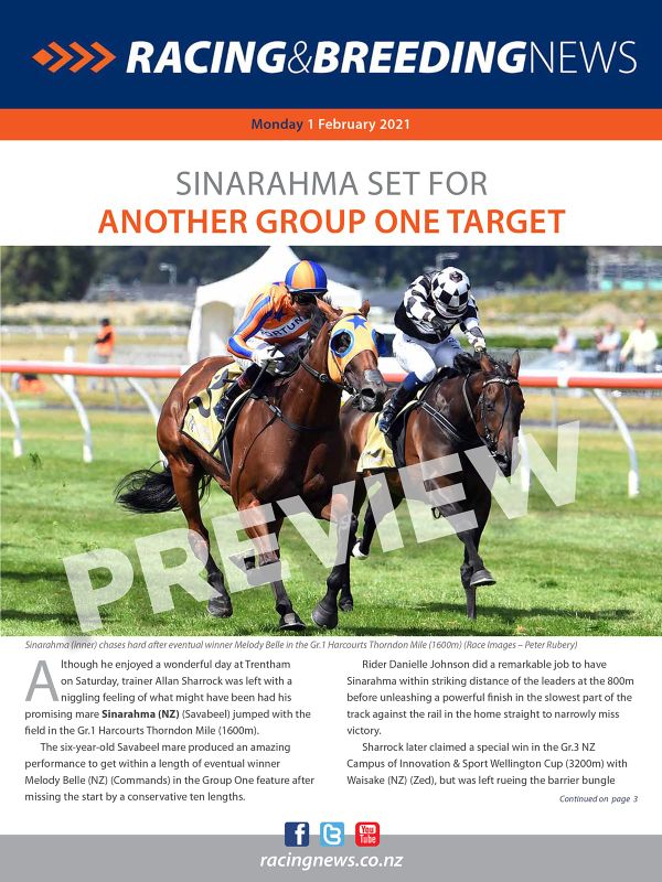NZ Racing and Breeding News – 01 February 2021