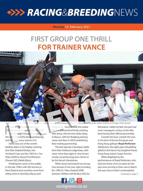 NZ Racing and Breeding News – 15 February 2021