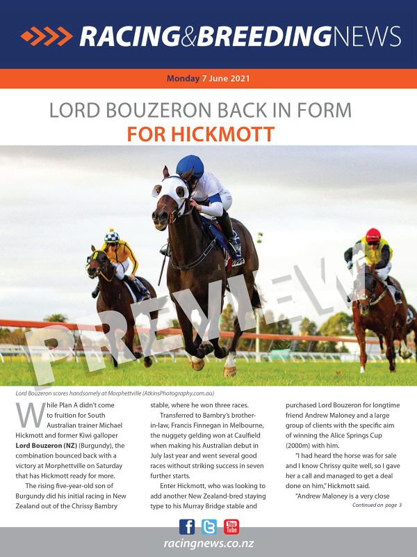 NZ Racing and Breeding News – 07 June 2021