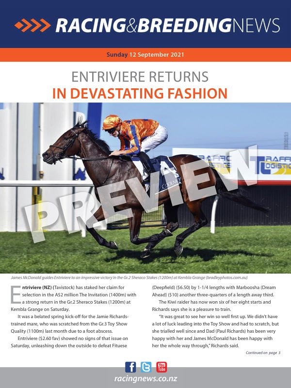 NZ Racing and Breeding News – 12 September 2021