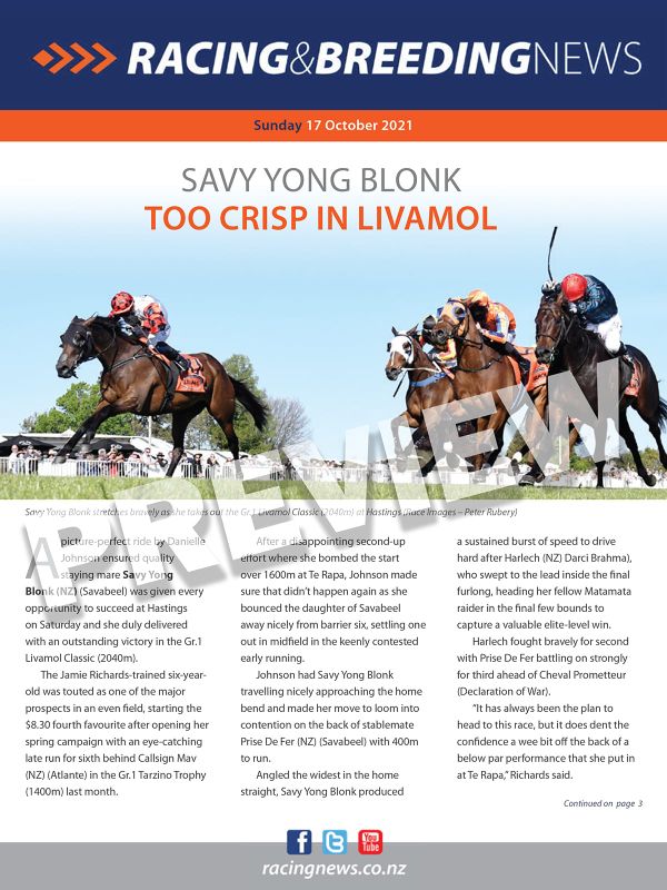 NZ Racing and Breeding News – 17 October 2021