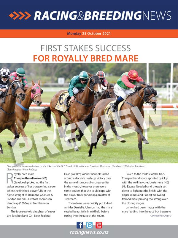 NZ Racing and Breeding News – 25 October 2021