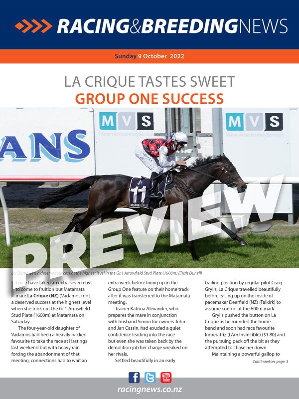 NZ Racing and Breeding News – 09 October 2022