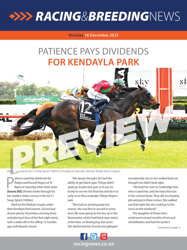 NZ Racing and Breeding News – 18 December 2023