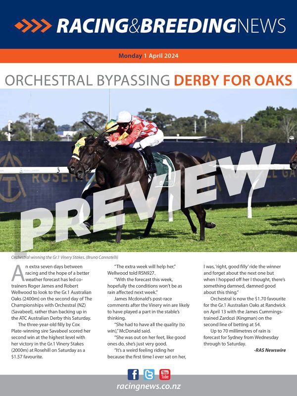 NZ Racing and Breeding News – 01 April 2024