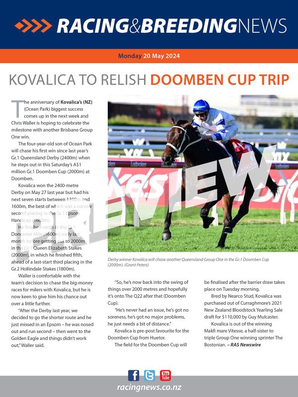 NZ Racing and Breeding News – 20 May 2024