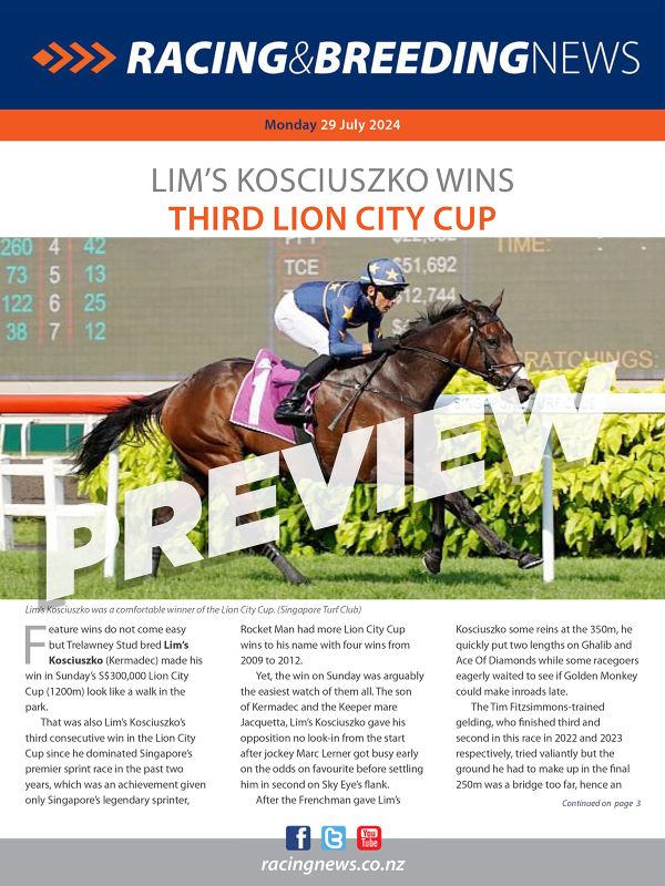 NZ Racing and Breeding News – 29 July 2024