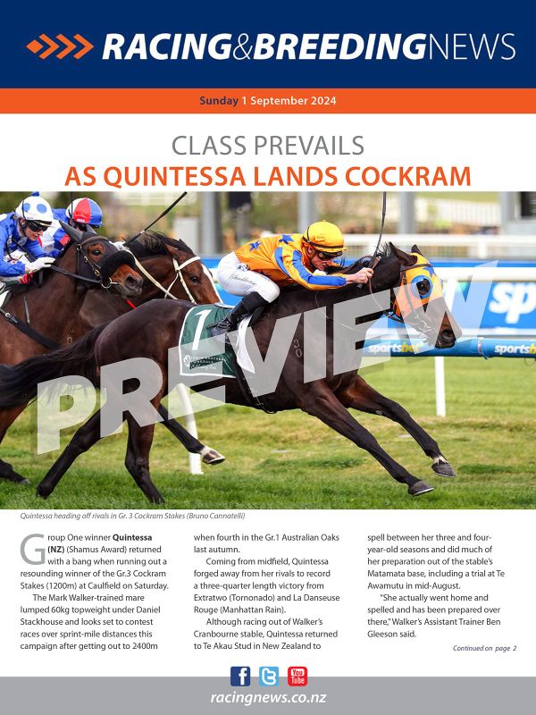 NZ Racing and Breeding News – 01 September 2024