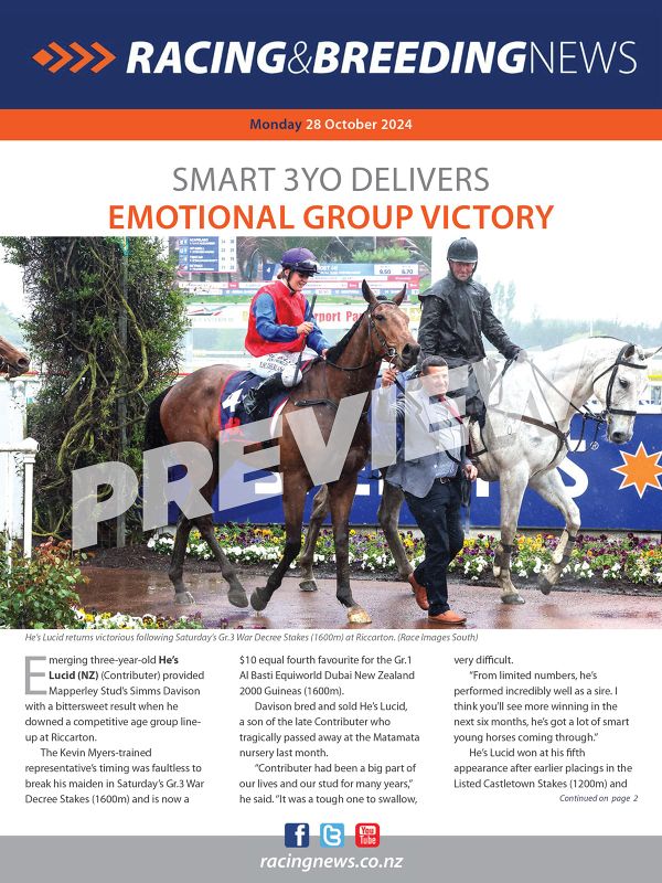 NZ Racing and Breeding News – 28 October 2024