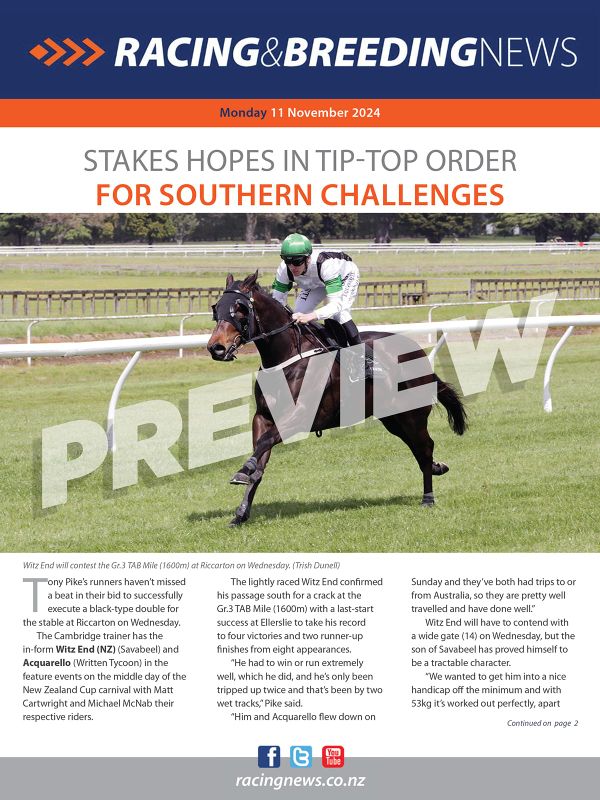 NZ Racing and Breeding News – 11 November 2024