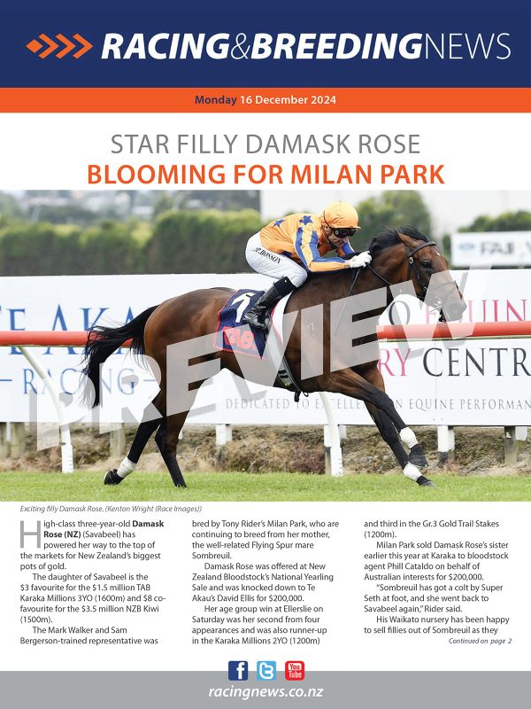 NZ Racing and Breeding News – 16 December 2024