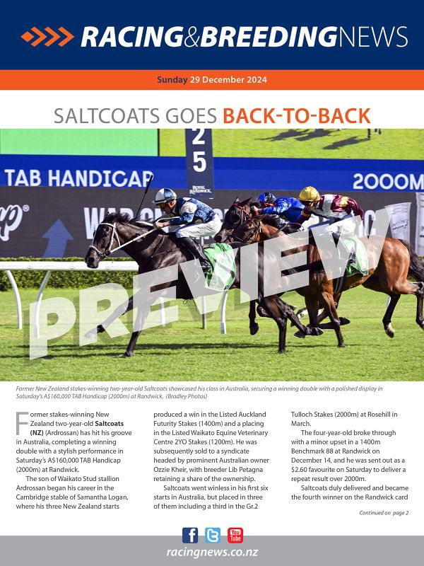 NZ Racing and Breeding News – 29 December 2024