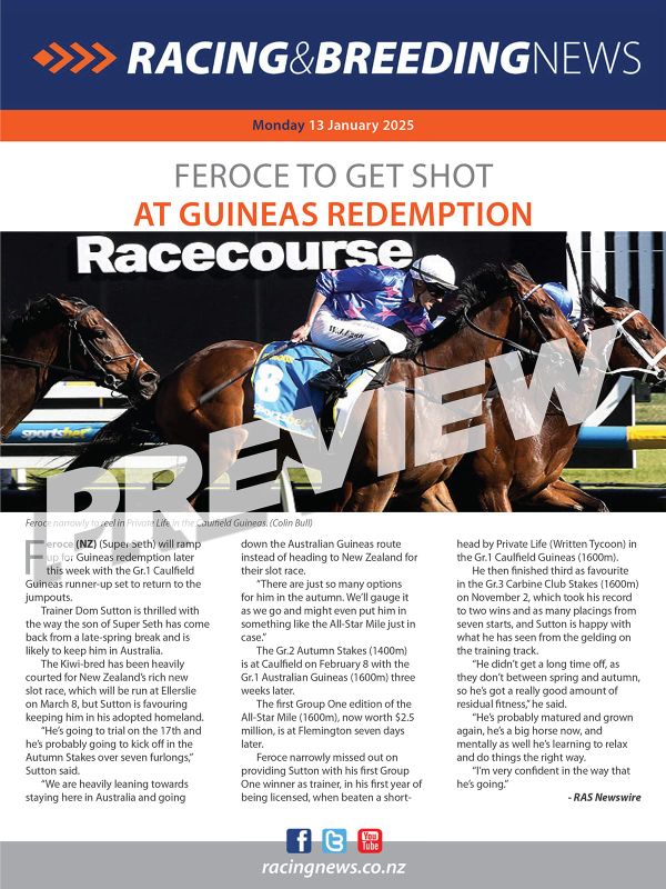 NZ Racing and Breeding News – 13 January 2025