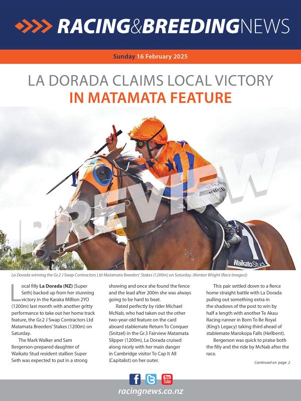 NZ Racing and Breeding News – 16 February 2025