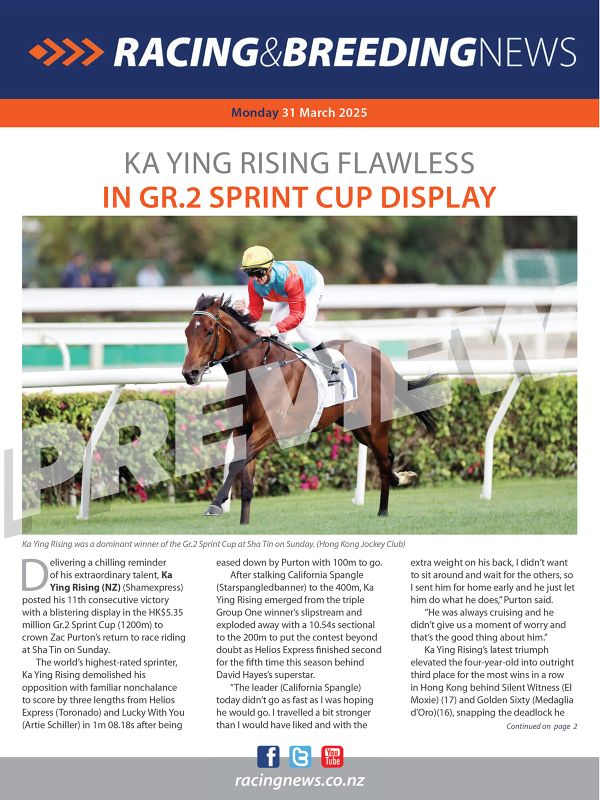 NZ Racing and Breeding News – 31 March 2025