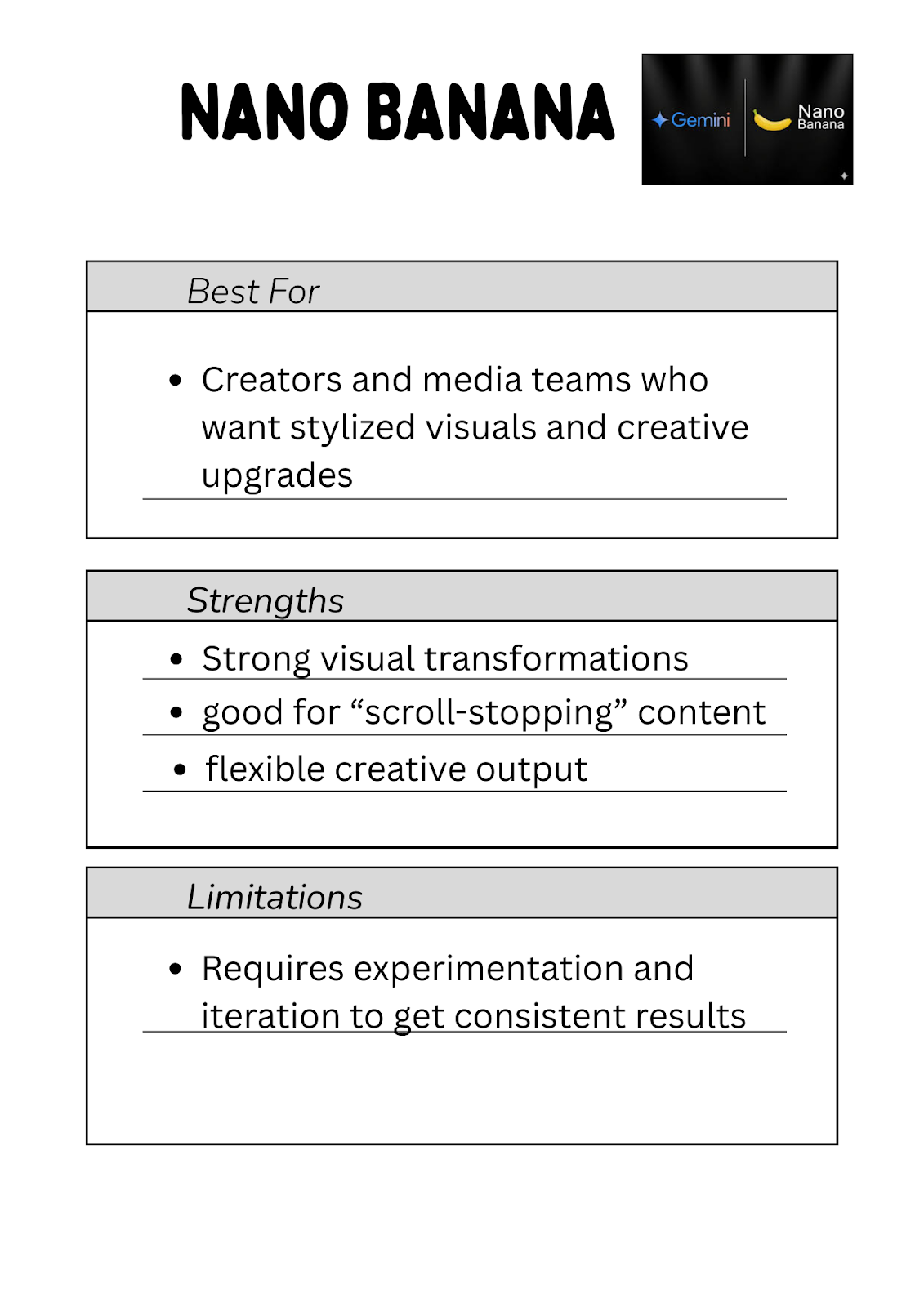 2) Nano Banana — The Creative Workhorse for Visual Upgrades