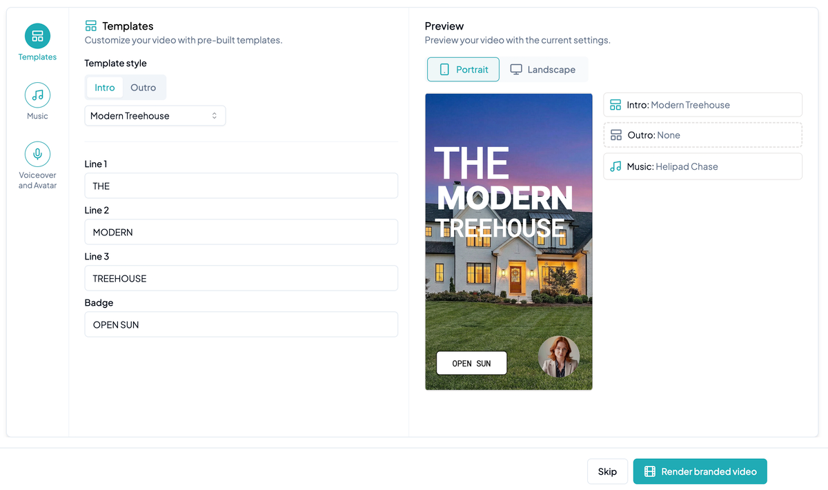 AI real estate video creation website