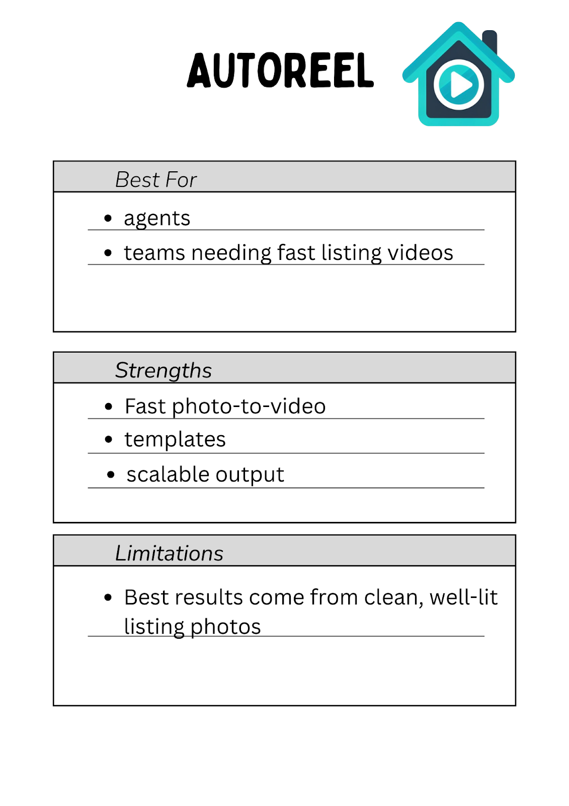 AutoReel — best overall video app for real estate agents