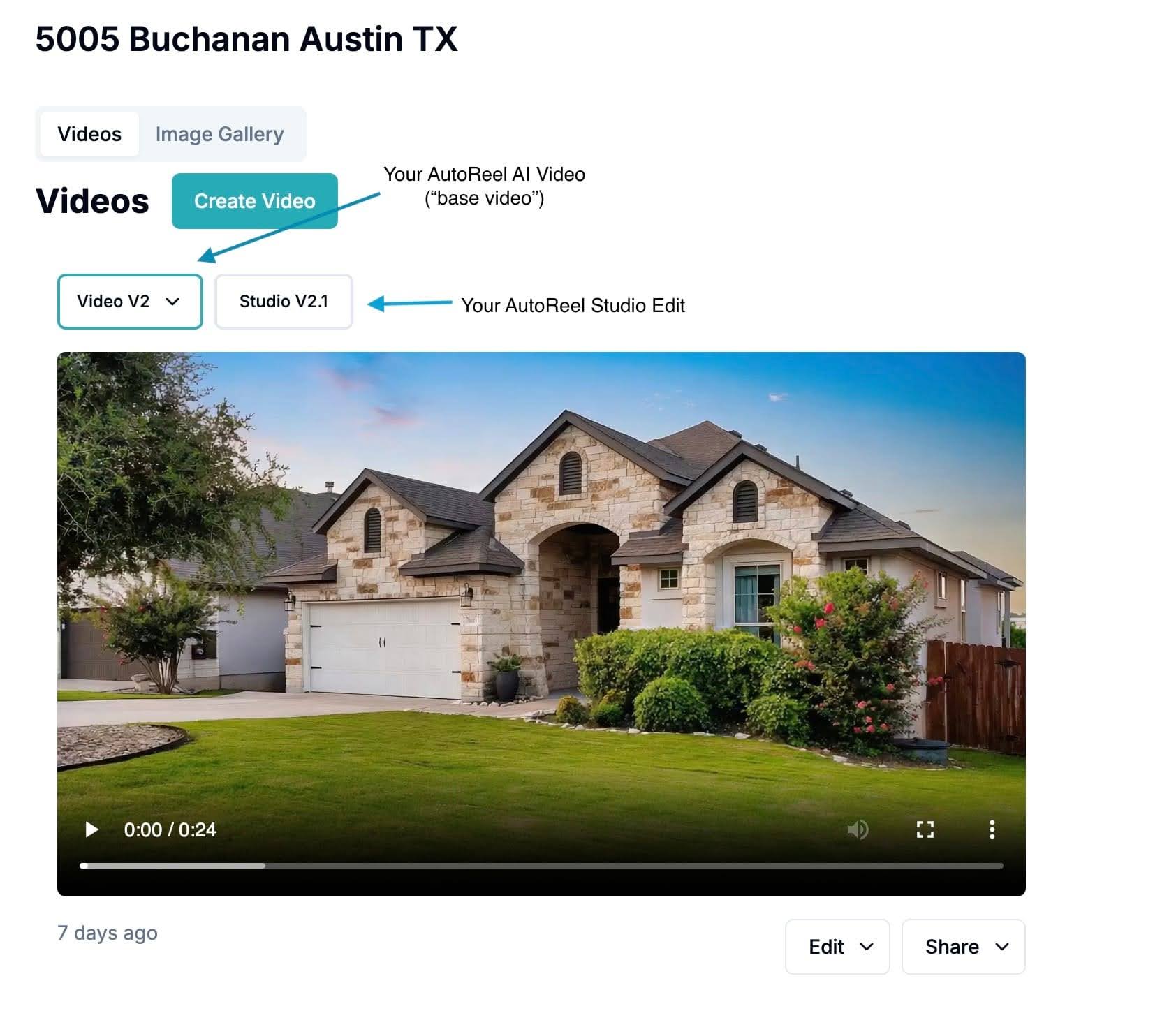 Step 1: Start with an AutoReel-generated video