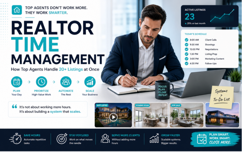 Realtor Time Management: How Top Agents Handle 20+ Listings at Once