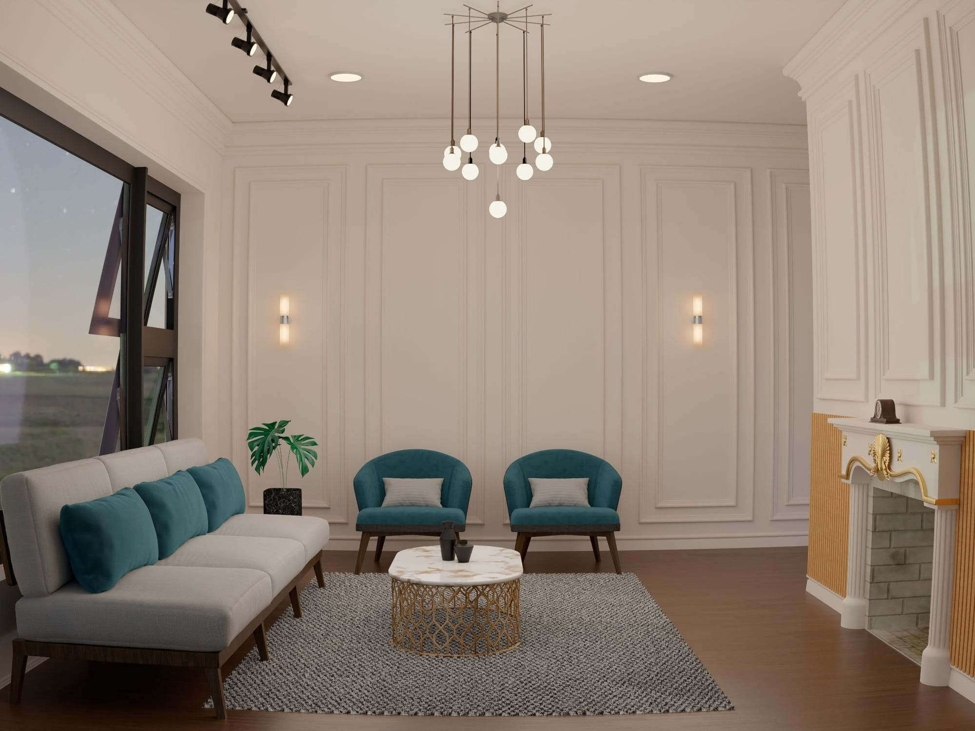 living room virtual staging