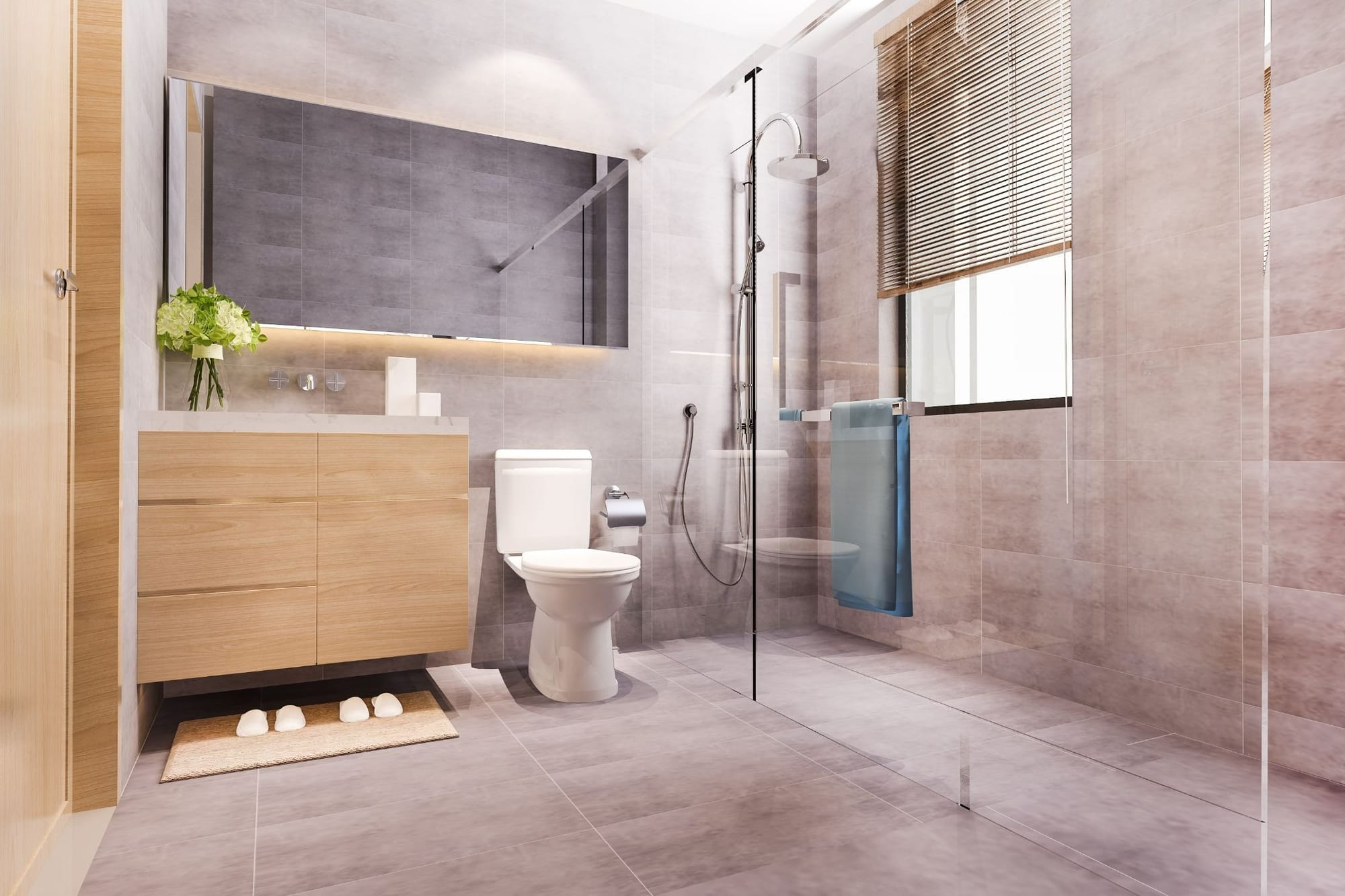 virtually staged bathroom