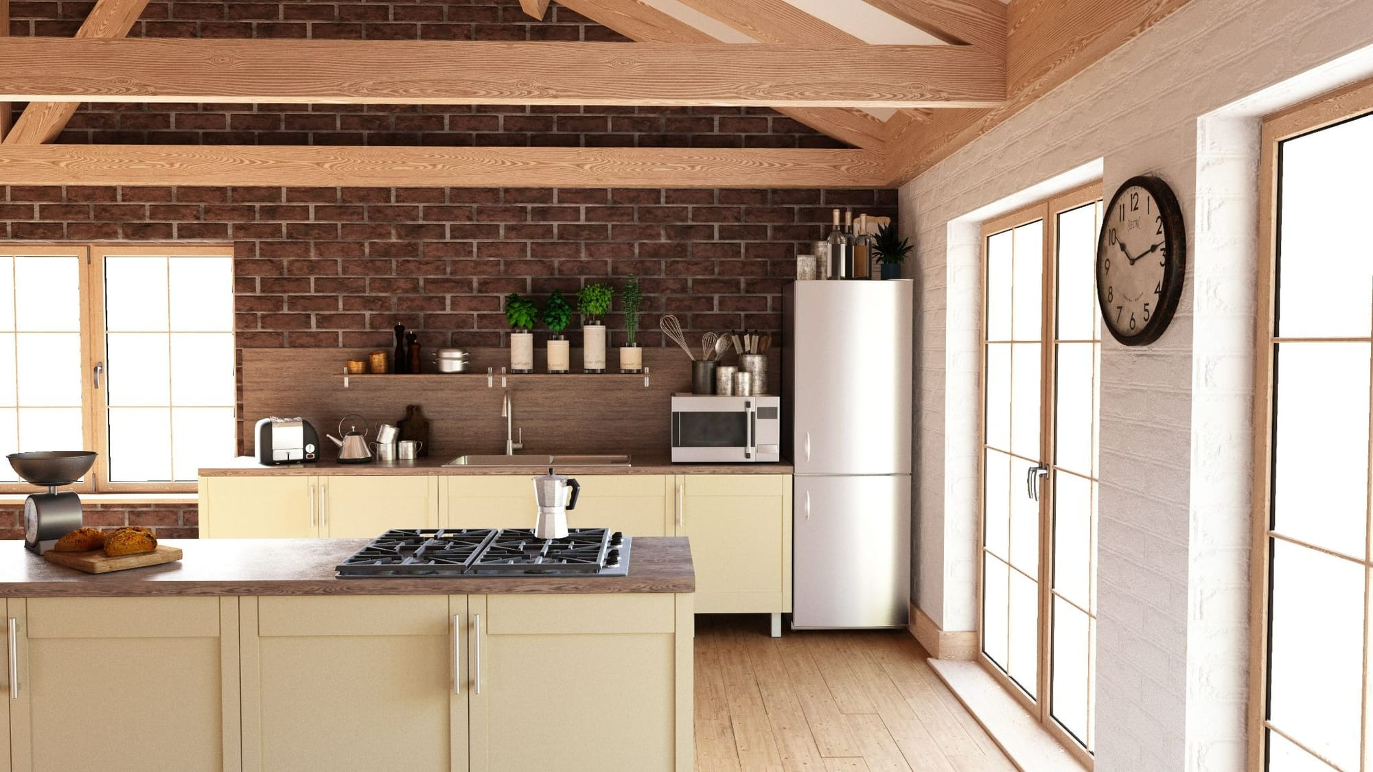 virtually staged kitchen