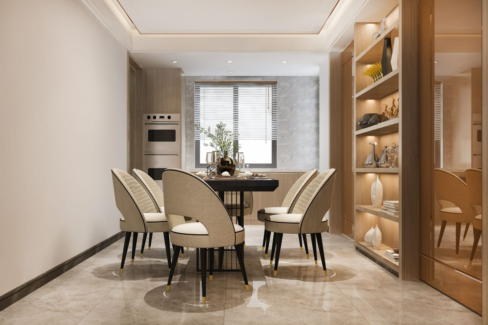 virtually staged dining room
