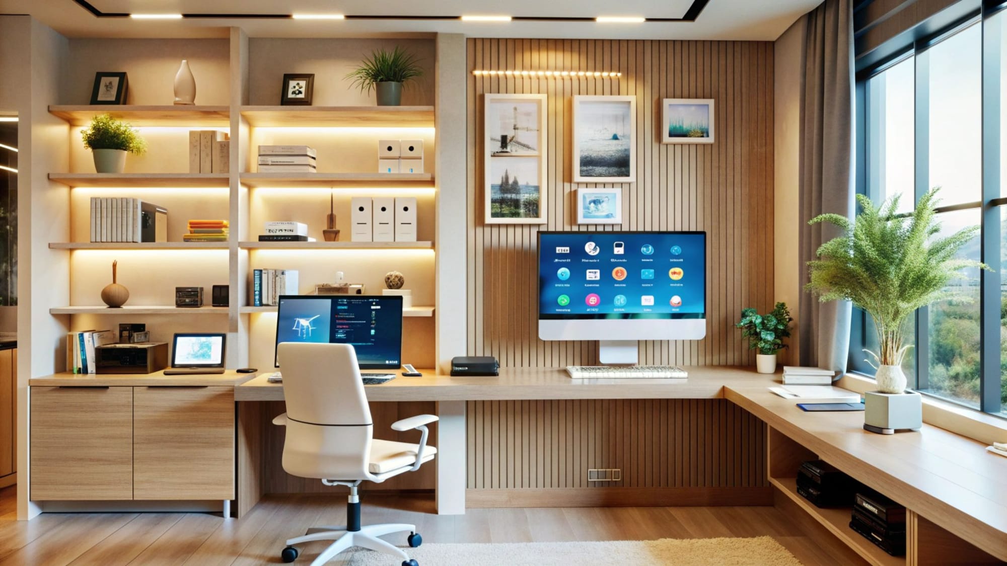 virtually staged home office