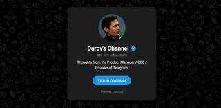 Durov's channel in Telegram