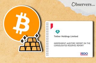 Tether report,gold, Bitcoin.