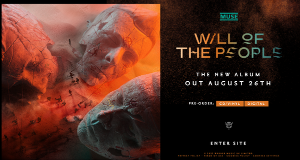 Screenshot of the new album webpage. Muse