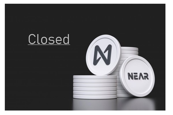 Coins NEAR and the inscription closed