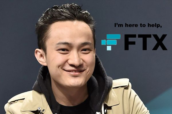 Justin Sun and FTX logo